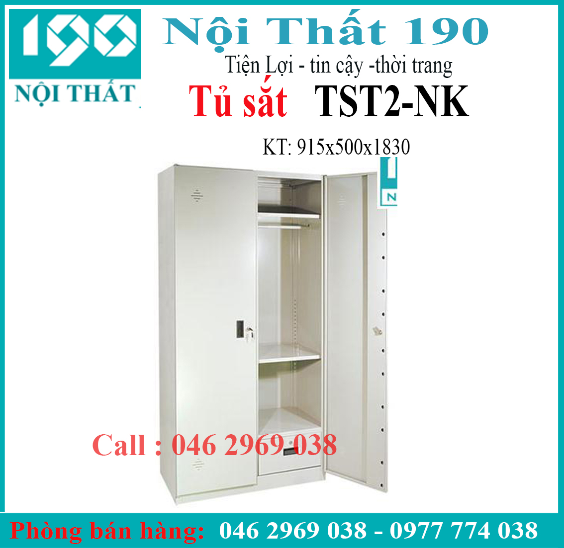 Tủ sắt quần áo TST2-NK