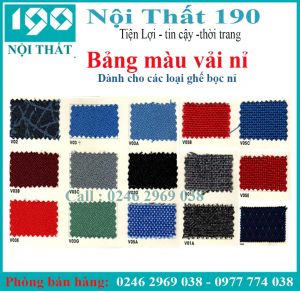 Bảng màu nỉ 190