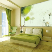 Thiết kế phòng ngủ tươi mát với gam màu xanh